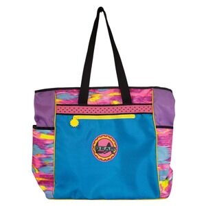 Vintage LA Gear 80s 90s Neon Pink Teal Purple Get In Gear Duffel Gym Tote‎ BAG